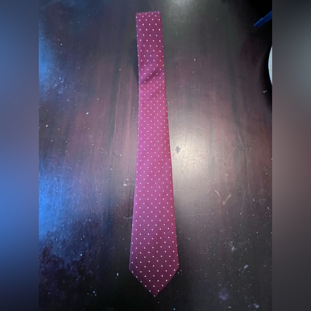 Vintage John Henry Polka Dot Burgundy Tie